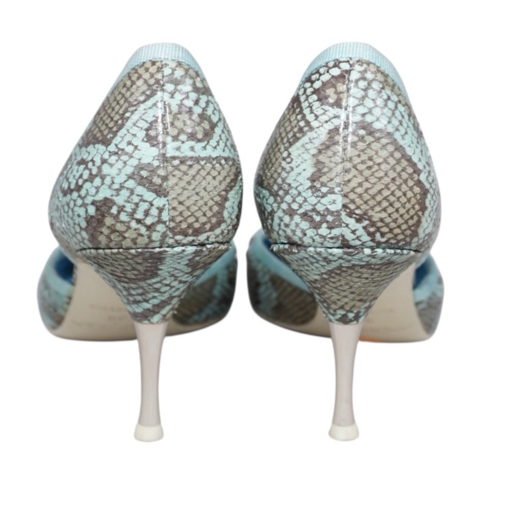 Apepazza Italian Limited Edition Blue/Gray Snakeskin Heels, Size 36 (US Size 6) - Picture 5 of 10